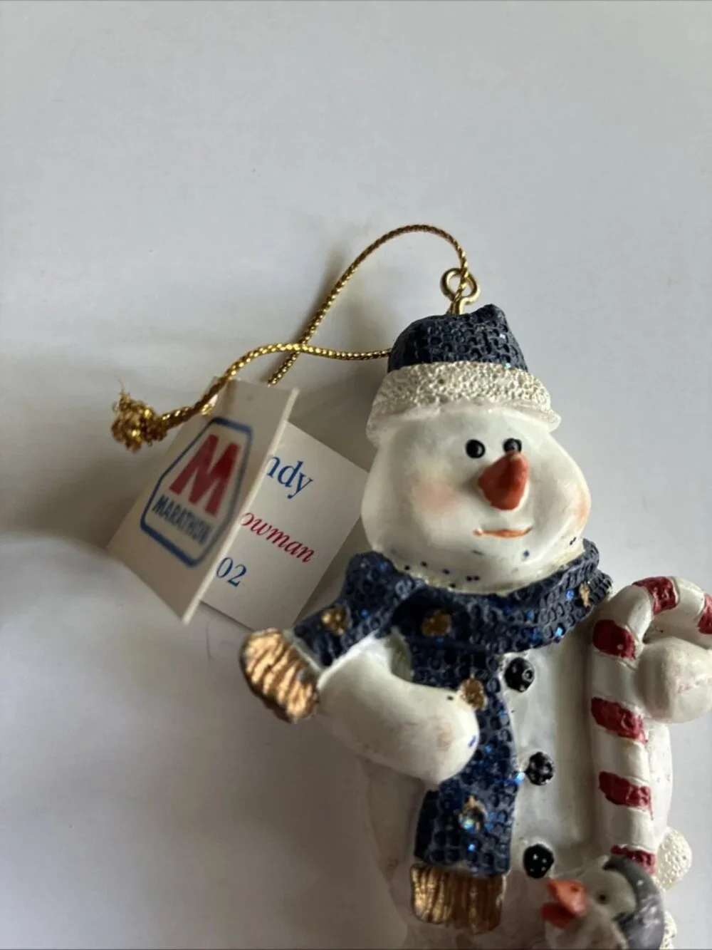 Vintage Marathon Andy The Snowman 2002 Christmas Ornament Penguin Holiday